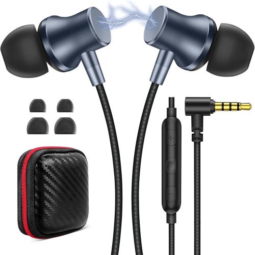 Wired Earbuds for School Chromebook Laptop PC, Noise Canceling Ear Buds with 3.5mm Plug in Audio Jack Microphone HiFi Stereo Wired Headphone Corded Earphone for Kindle Fire School Travel MP3, Black ?