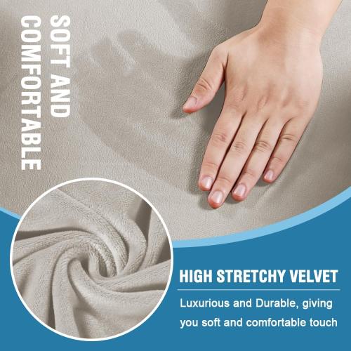 Color Grey H.VERSAILTEX Sofa Cover 2 Piece T Cushion Armchair Slipcovers Thick Velvet Couch Cover Stretch T Cushion Sofa Covers for 1 Cushion Couch with 1 Individual T Cushion Covers Washable, Oatmeal