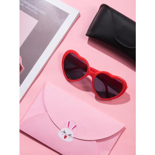 Blulu Neon Colors Heart Shape Sunglasses for Women Party Favors and Festival