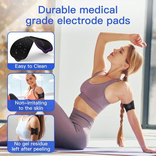 MASTOGO 8 Pcs Wireless TENS Unit Electrode Pads, with 3.5mm Snap Connector