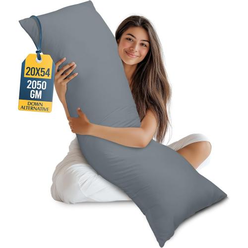 Utopia Bedding Full Body Pillow for Adults (Grey, 20 x 54 Inch), Long Pillow Insert for Sleeping, Ideal for Side Sleepers