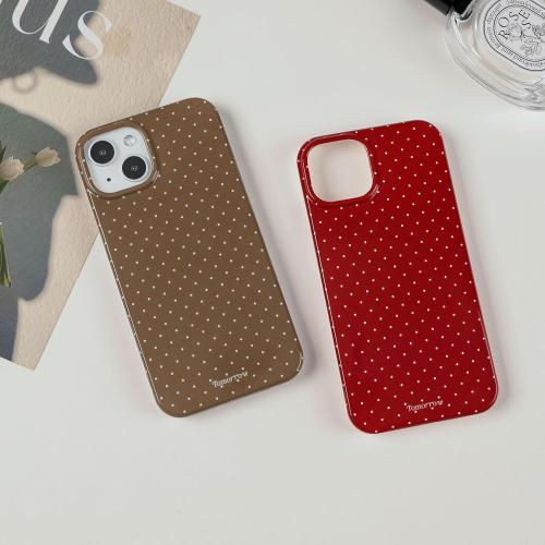 inewateri Compatible with iPhone 16 Pro Case with Cute Fashion Polka Dot Aesthetics Design Simple Cases for Soft TPU Slim Protection Cover-Red