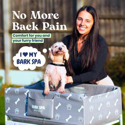 Dog Bath Tub - Free Brush & Towel – Foldable & Portable Dog Washing Station – Lightweight Elevated Design for Indoor & Outdoor Grooming