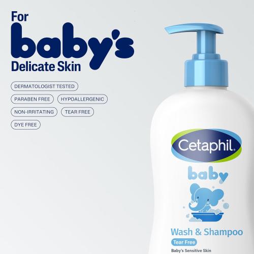 Cetaphil Baby Shampoo and Body Wash with Organic Calendula, Tear Free, Hypoallergenic, Ideal for Everyday Use, Dermatologist Tested, 7.8oz  ( set of 3 )