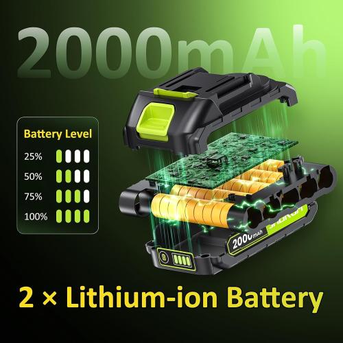 12 Cordless String Trimmer with 2 2.0Ah Battery and Charger, Electric Weed Wacker, Weed Eater Battery Powered, 20V Lawn Mower Lawn Edger, Auto Line Feed Grass Cutter Lightweight Garden Tools for Yard