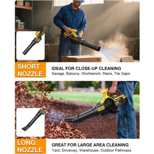 SOARFLY Cordless Leaf Blower – 650 CFM | 28,000 RPM Brushless Motor, 2×4.0Ah Battery & Fast Charger, 3-Speed Turbo Mode, Lightweight Electric Leaf Blower for Lawn Care, Patio, Snow, Leaves, Dust