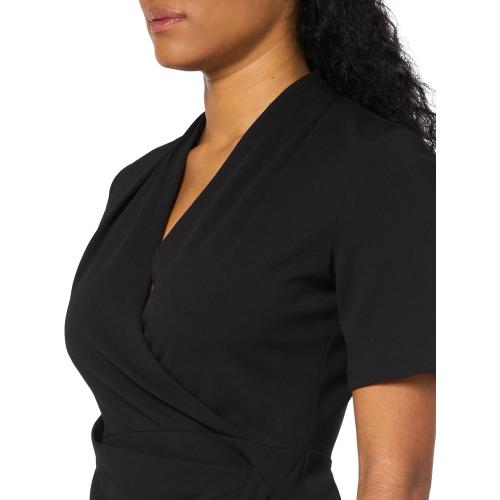 Large /12 DKNY Womens Ruched Side V-Neck Short Sleeve Dress