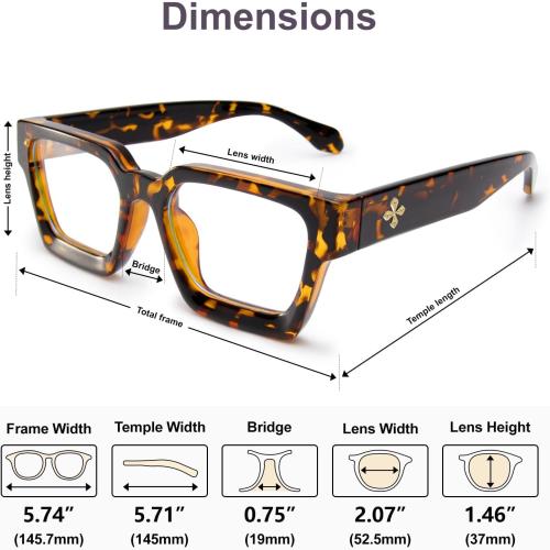 VISOONE Blue Light Blocking Glasses with TR90 Rectangle Frame and Chic Preppy Look for Women Men RIVER