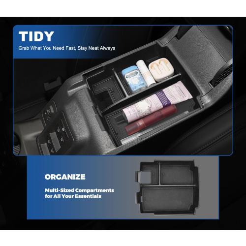 2026 Upgrade Center Console Organizer fit for 2025 2026 Ford Bronco 4 Door Full Size Bronco Center Console Storage for Ford Bronco 2025 2026 Storage Accessories|Not for 2 Dooor/Manual/Sport Model|