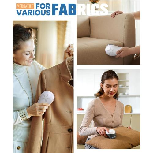 POPCHOSE Fabric Shaver, Lint Shaver for Clothing, Electric Lint Remover with 6-Leaf Blades, Sweater Defuzzer, Clothes Shaver for Couch, Furniture, Blanket, Remove Pilling, USB Rechargeable