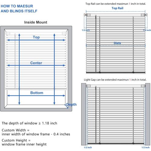 LazBlinds No Tools No Drill 1 Vinyl Mini Blinds, Cordless Blinds for Windows, Light Filtering Horizontal Window Blinds & Shades, 47 W x 48 H, White