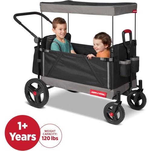 Radio Flyer Wagon for Kids, Baby Stroller, Outside Toys for Toddlers 1-3, Rolling Cart, Beach Cart with Wheels, Trav'ler Stroller Wagon with Protective Cover, for Ages 1  Years