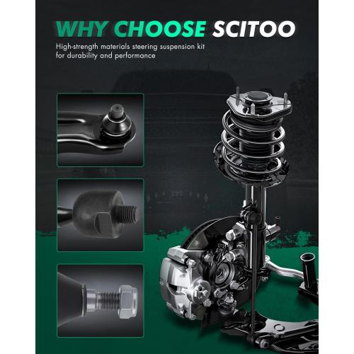 SCITOO ES800717 ES800718 Front Outer Tie Rod End fit 11-14 for Hyundai Sonata for Kia for Sportage 10-15 for Hyundai Tucson 11-15 for Kia Optima Suspension Pack of 2