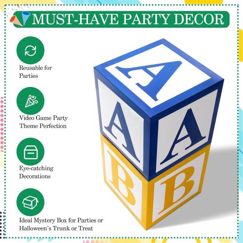 Kolldenn 3 Pcs ABC Balloon Box Decorations First Day of School Back to School Classroom Decor Cartoon Street Party Decoration Alphabet Balloon Box Decor for Birthday Preschool Kindergarten Photo Props