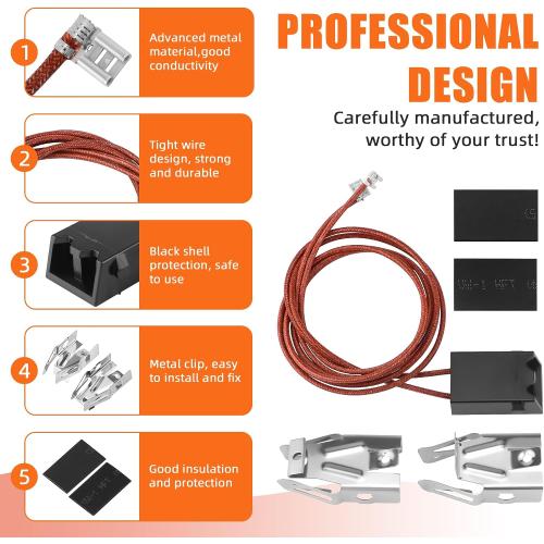Black Burner Drip Pans WB31M19(8”) WB31M20(6”) Electric Stove Burner Replacement WB30M1(6) WB30M2(8)&WB17T10006 Terminal Block Compatible for G-E Hot-point Ken-more by MIFLUS