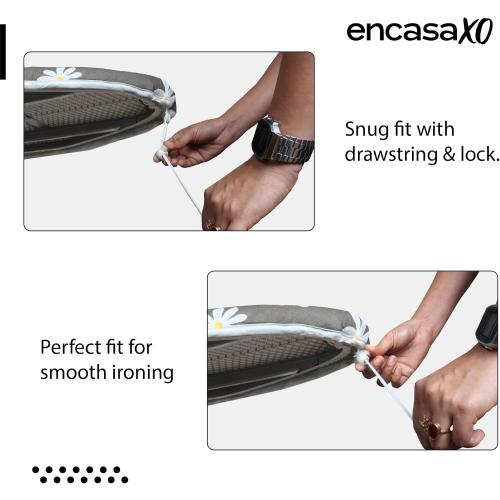 Encasa XO Ironing Board Cover and Pad 49x18 - Thick 3mm Felt Padding, Drawstring Tightening & Lock, Easy Fit, Scorch & Stain Resistant, Fits Wide Ironing Board - Aztec
