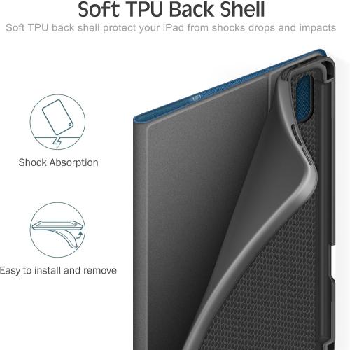 Case for iPad mini 7 (A17 Pro), iPad mini 7th/6th Generation 8.3 | with Pencil Holder, PU Leather Durable Cover, Magnetic Closure, Multi-Angle Viewing/Typing Stand, Auto Sleep/Wake, Blue