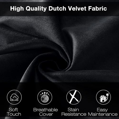 EDUJIN 3 ft Bean Bag Chair: 3' Memory Foam Bean Bag Chairs for Adults/Teens with Filling,Ultra Soft Dutch Velvet Cover, Round Fluffy Lazy Sofa for Living Room - 3Foot,Black