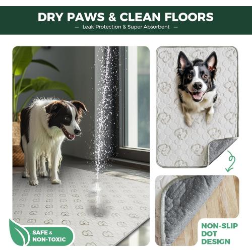 FXW Washable Pee Pads for Dogs, Puppy Pads with Super Absorbent, Specifically Designed for FXW Rollick/Homeplus 24inch 8 Panels Dog Playpen, 63 Square, Khaki, 1 Pack