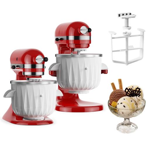 Ice Cream Maker Attachment for KitchenAid Stand Mixer, Compatible with KitchenAid 4.5 QT and Larger Stand Mixers, Attachment for Kitchenaid Mixers