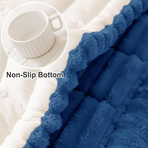 hyha Couch Covers for Dogs Washable, Non Slip Plush Dog Sofa Protectors, Fuzzy Pet Couch Covers for 3 Cushion Sofa Pet Friendly (Navy Blue, 27.6 x 59) NEEDS CLEANING