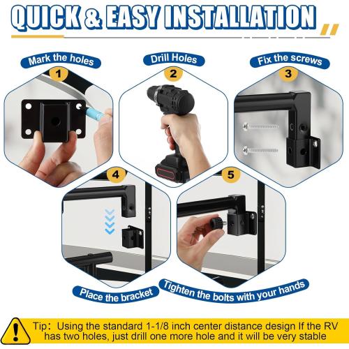 Dreyoo Extended Assist Rail, RV Handrail, RV Handle Grab Bar by Door, Camper Hand Rail, U Shaped Trailer Door Handle, Horizontal Length 34.88'' Ideal for Kids, Elderly and Pregnant Women