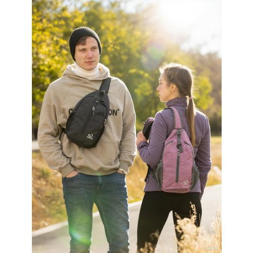 WATERFLY Crossbody Sling Backpack Sling Bag Travel Hiking Chest Bag Daypack (Purple)