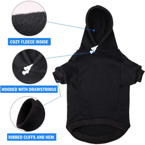 Dog Hoodie Sweater for Dogs Pet Clothes Black Buffalo Plaid Warm and Soft Breathable Cozy(XL)