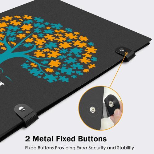 Black 28.3x20.5 Puzzle Storage Folder for 1000 Pieces with 24 Sheets/48 Puzzles, Large Capacity Portable Puzzle Album to Store Finished Puzzles