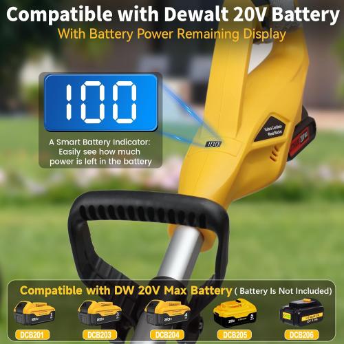 Cordless Weed Wacker & Edger for Dewalt 20V Battery, 3-in-1 Folding 150cm/59in Brushless Electric String Trimmer, Grass Cutter with 3 Types Blades for Lawn, Yard and Bush Trimming(No Battery)‼️llittle dirty‼️