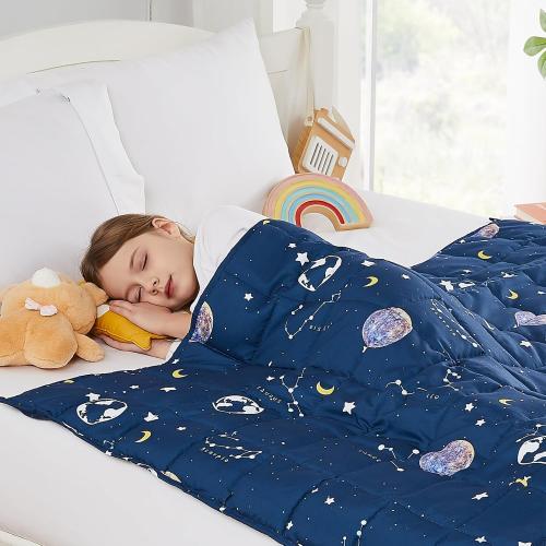 Weighted Blanket - 5 lbs Navy Starry Sky Heavy Blanket - Breathable Blanket