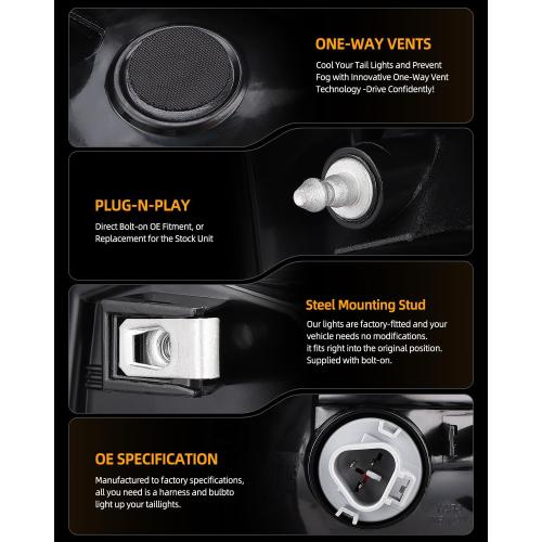 OKLPF Rear Brake Tail Lights Compatible With 2016 2017 2018 2019 2020 2021 2022 2023 Toyota Tacoma Pickup Replace 81550-04170,Red Taillights Assembly,Includes A Luxurious Box,Right Passenger Side