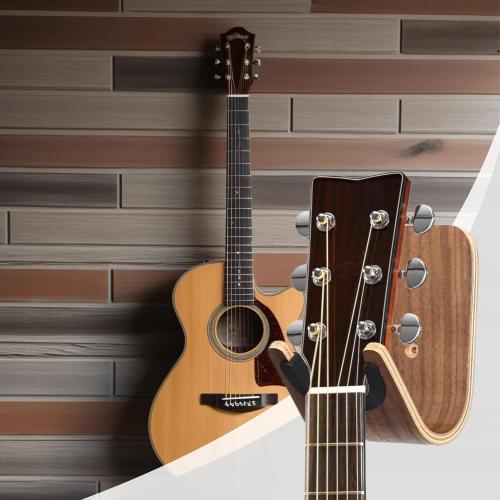 Set of 2 Strummm Guitar hook wall mounted twin pack Walnut