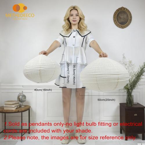 METHEDEECO 1PCS Hanging Fabric Lamp Shade 16inch,Handmade Linen Pendant Light Shade Handmade Minimalist White Beige foldable Hanging Lanterns for bedroom Living Room kitchen,house gift