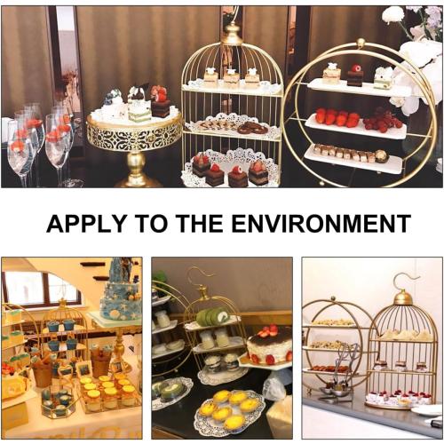 3 Tier Metal Bird Cage Cupcake Cake Stand, Dessert Display for Wedding, Party, Birthday, Baby Shower Celebrations, Home Decoration