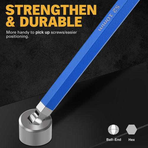 ELEAD Jumbo Hex Key Allen Wrench Set | 13-Piece Metric 2-19mm | Long Ball End Durable S2 | Automotive | Mechanic | Furniture | Professional Grade Tools