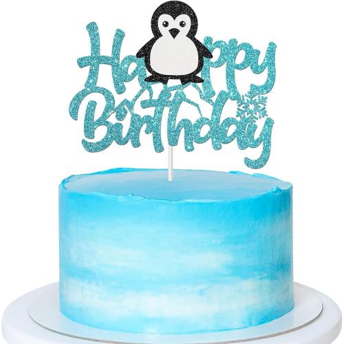 Penguin Happy Birthday Cake Topper, Animal Penguin Cake Decorations