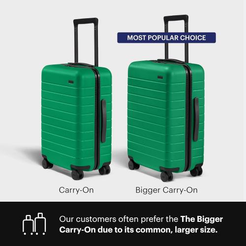 Away Amazon Exclusive Bigger Carry-On Luggage - 23-Inch Lightweight Hardside Suitcase with 360° Spinner Wheels, Interior Compression System, TSA-Approved Lock - Palm Green