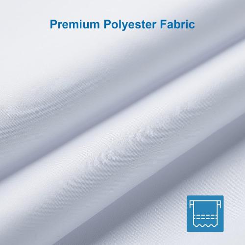 Amazer Long Stall Shower Curtain Liner Washable, 54 x 78 Inches, Fabric Shower Liner with 2 Bottom Stones, Waterproof RV Shower Curtain Liner, 9 Grommet Holes, Hotel Quality, White