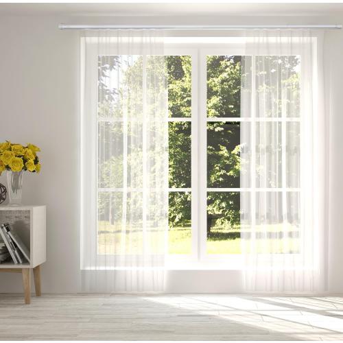 2 Pack Shower Curtain Rod 42-78 Inch, 1Diameter Spring Long Adjustable Tension Curtain Rods for Bathroom Windows Closet No Drilling No Rust, White