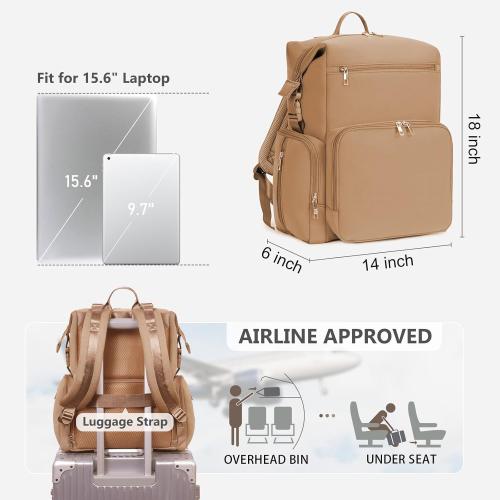 CEI-CEI Neoprene Diaper bag Backpack Waterproof Baby Changing Bags for Mom and Dad with Changing Pad Large Travel Maternity Tote with Insulated Pockets and Organised Compartments (Oat)