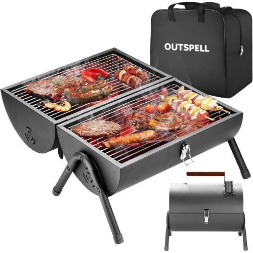 Portable Charcoal Grill Outdoor Stove: BBQ Easy to take Two Side Carbon Griller