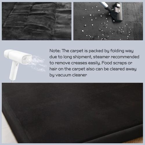 MAXYOYO Baby Play Mat, 1.2 Thick Memory Foam Soft Padded Carpet with Non-Slip Backing, 5x7 ft Japanese Tatami Rug Living Room for Kids, Toddler, Children, Nusery(Black)