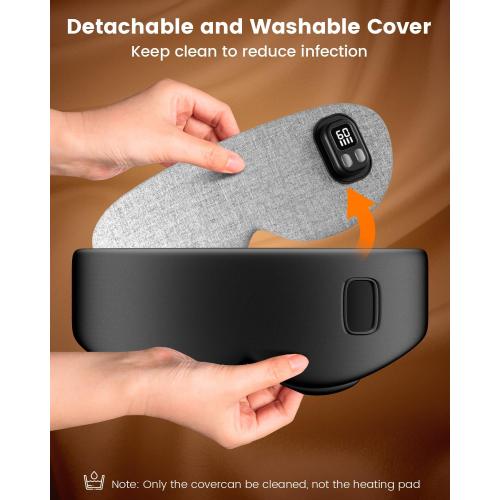 Anydance Heated Eye Mask - Cordless Eye Mask for Dry Eyes, Eye Relief, Improved Sleep, Timed Shutdown, 4 Temperature, Washable Eye Heating Pad for Travel, Removable for Cleaning - Black