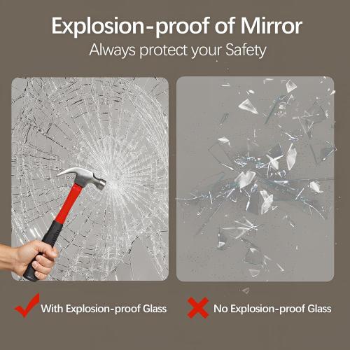 Niccy 36 Round LED Backlit Mirror with Lights, Gold Frame Anti-Fog Circle Mirror, Light Up 3 Color ShatterProof