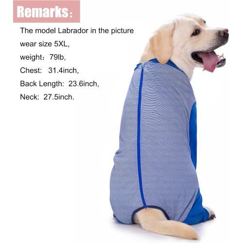 Yeapeeto Dog Onesie Surgery Recovery Suit for Large Medium Bodysuit Dogs Pajamas PJS Full Body for Shedding, Prevent Licking, Wound Protection, Cone Alternative (7X-Large (Pack of 1), Blue)