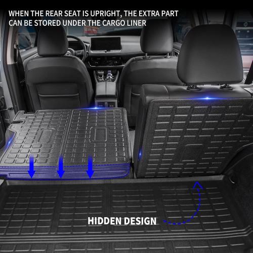 Rongtaod Cargo Mat Compatible with 2021-2025 2026 Nissan Rogue Rear Trunk Mat Cargo Liner Back Seat Cover Protector All Weather 2024 Rogue Accessories (Trunk Mat   Backrest Mats) ‼️has stains and mild scratches ‼️