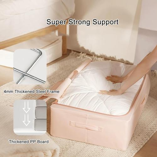 Set 2 Foldable Underbed Storage Bag with Handles, Under Bed Storage Containers, Underbed Storage Box with Clear Window, Closet Organizers and Storage