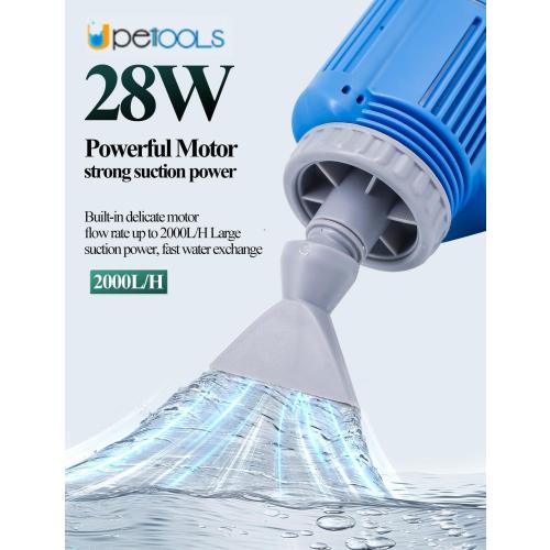 UPETTOOLS Aquarium Gravel Cleaner - Electric Automatic Removable Vacuum Water Changer Sand Algae Cleaner Filter Changer 110V/28W