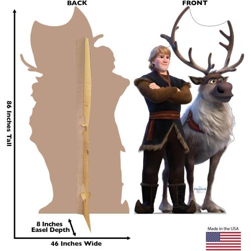 Size 46 x 86 Cardboard People Kristoff & Sven Life Size Cardboard Cutout Standup - Disney's Frozen II (2019 Film)